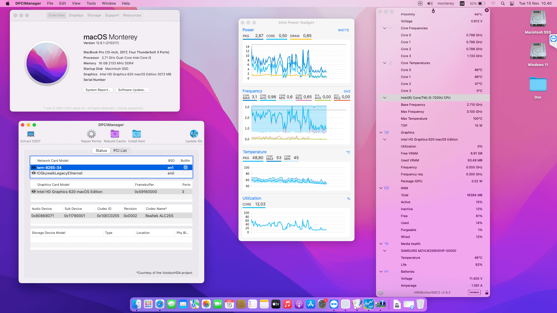 Success Hackintosh macOS Monterey 12.6.1 Build 21G217 in Toshiba Portege X30-D